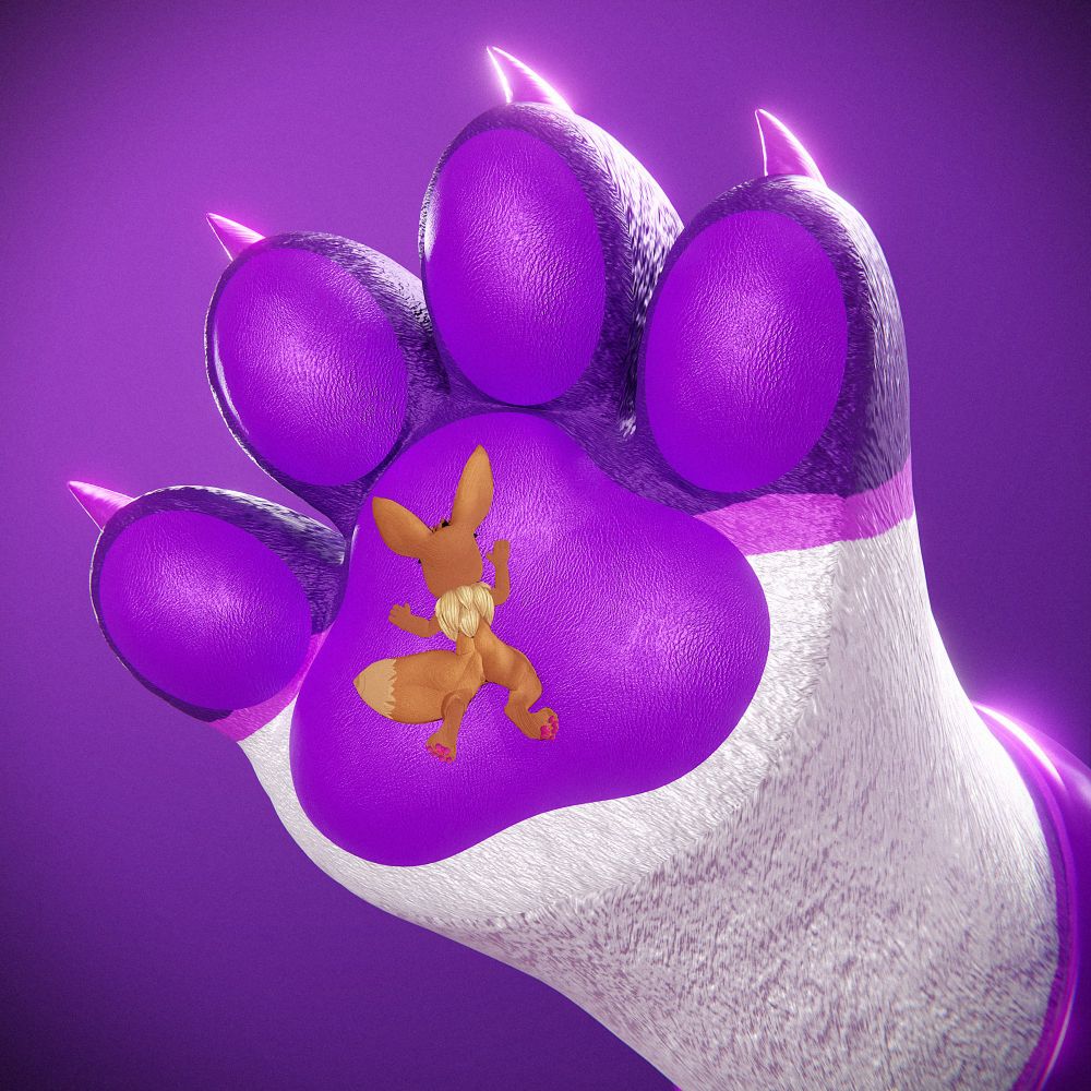 Gelo paw beans with a flat vivi sticker on their paw pad