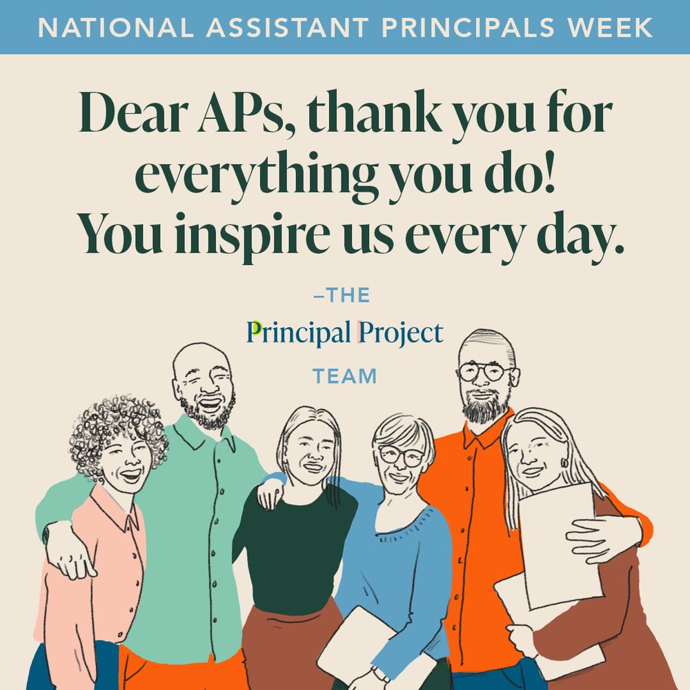 Graphic titled "National Assistant Principals Week" with the message: "Dear APs, thank you for everything you do! You inspire us every day." —The Principal Project Team
