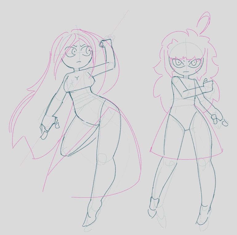 Super early draft of Lieselotte and Ebony.