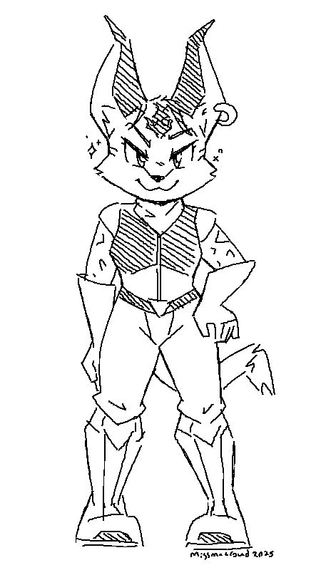 Digital drawing of Miyu from Star Fox 2 done in MS Paint.