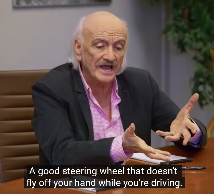 A good steering wheel that doesn't fly off your hand while you're driving