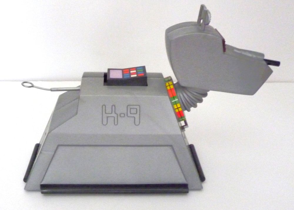 My original Palitoy Doctor Who Talking K9, it is in a nice looking condition and displays nicely. It still has all of its original stickers applied. The tail and ears are all still attached. Amazingly old K9 still talks.