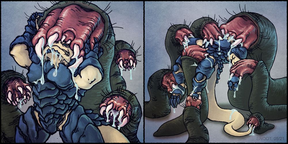 Carnactis worms trying to eat a krogan