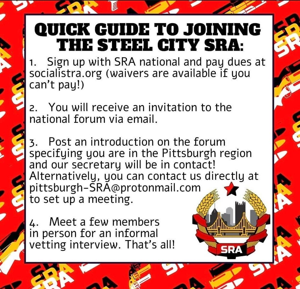 An infographic explaining how to join Pittsburgh SRA. It's long. Please D M for details.