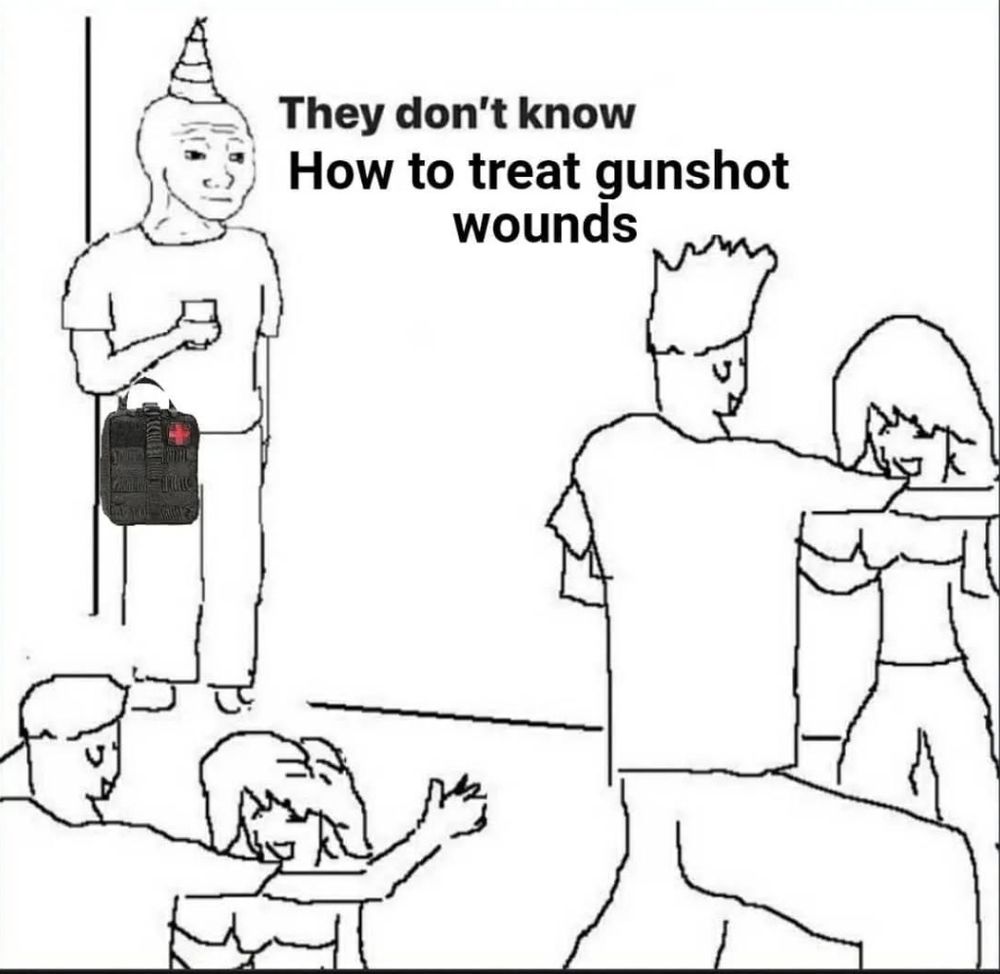 A meme inviting people to take Stop The Bleed trainings
