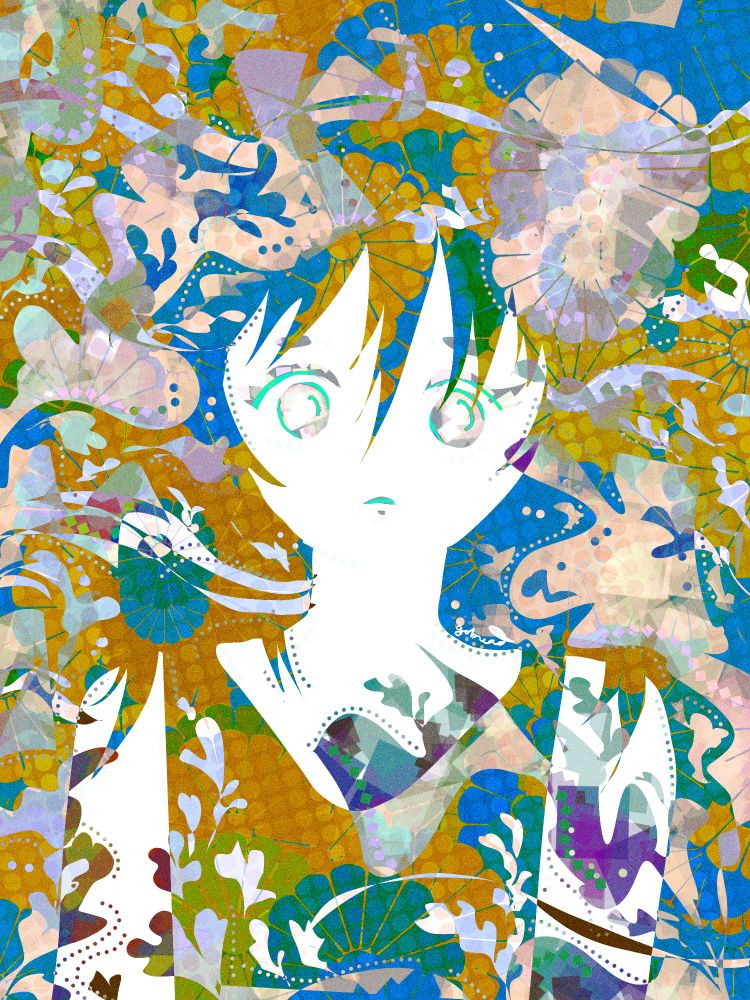 digital illustration of a girl surrounded by flora