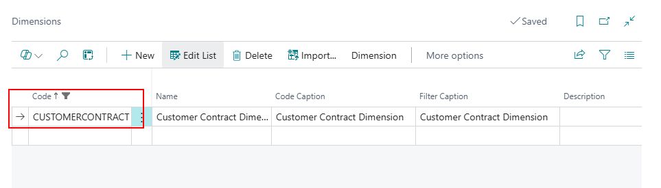 CUSTOMERCONTRACT dimension