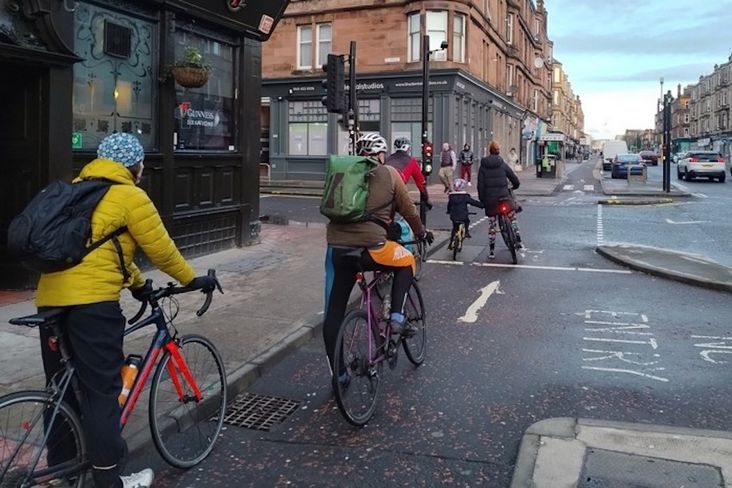Ciclistas en Glasgow