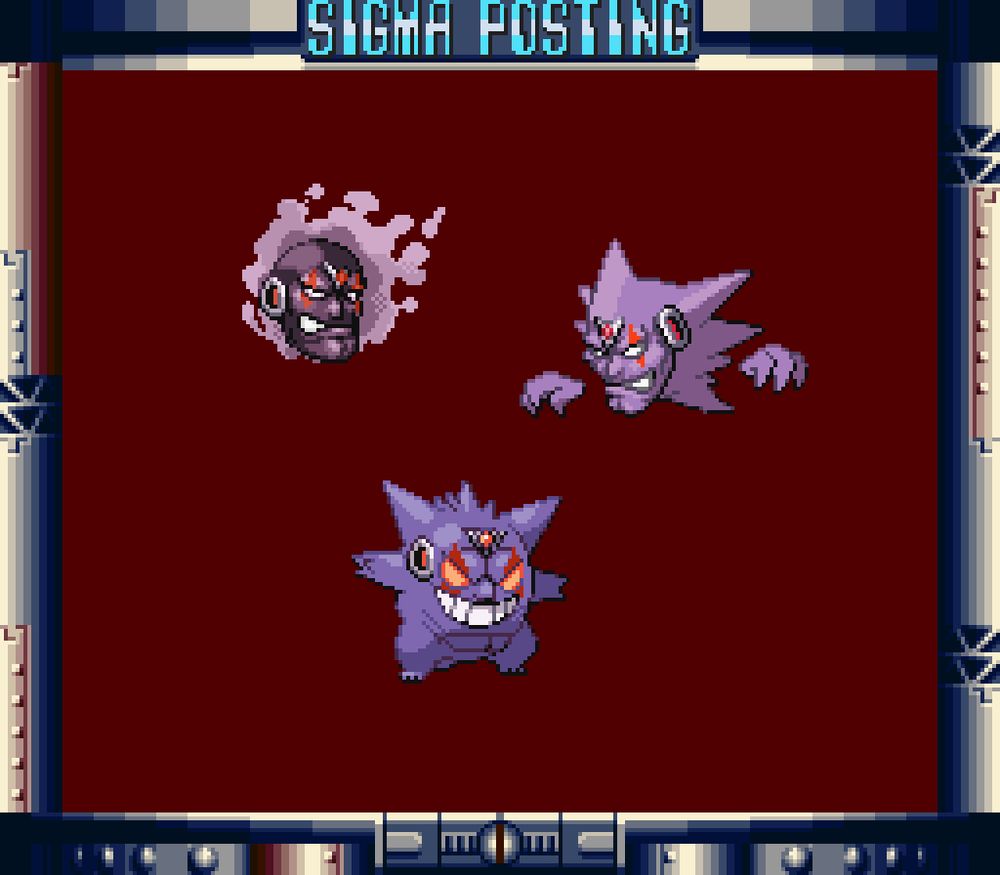 Sigma’s heads edited into Gastly, Haunter and Gengar. Gastly and Haunter use heads from Project X Zone 2, Gengar’s edit is drawn over the original head.

Three spooky fellows for the spooky month 👻 