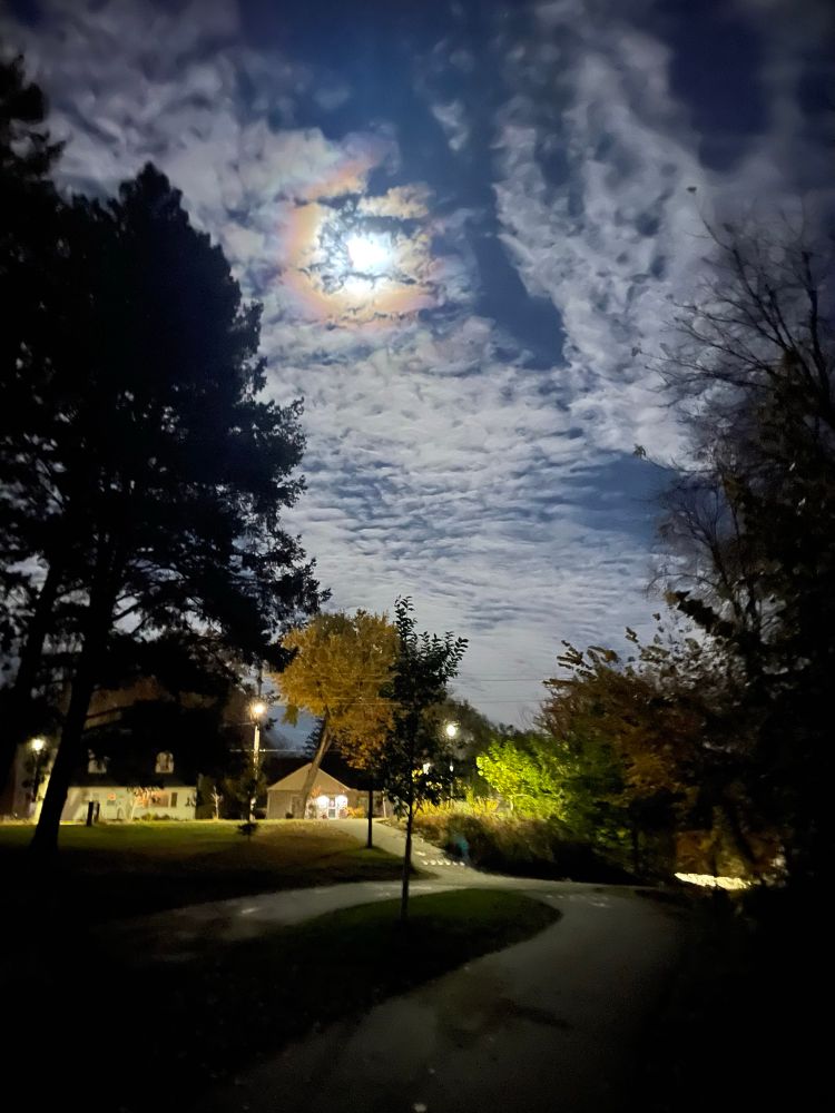 The moon, bright as a street light 