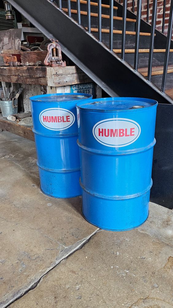 Oil barrels marked 