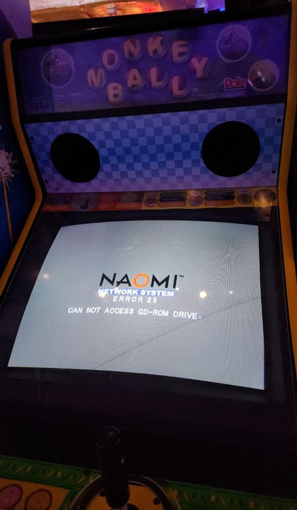 Monkey Ball arcade machine Naomi network system error 25 