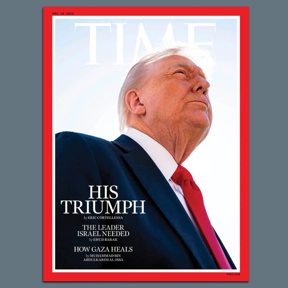 image of a Time magazine cover which was created by humans who seemingly lack object permanence and are unable to understand that past events can be used to predict future human behavior.  

The text over the photograph reads "His Triumph" which was fucking insane at the time it was written and continues to be insane today.