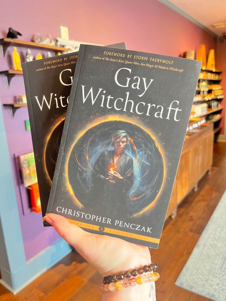 Two copies of the book Gay Witchcraft by Christopher Penczak. Located at Déjà Vu Esoterica, a metaphysical shop in San Antonio, TX