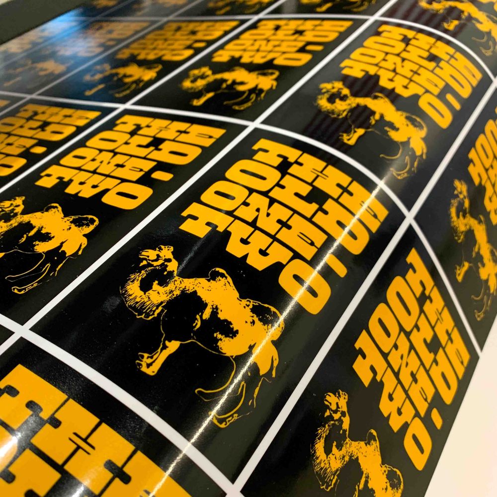 Strong vintage vibes on these rectangle stickers for The Old One-Two