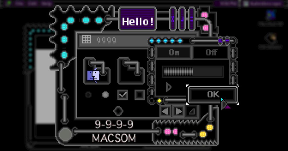 A preview of the Mac theme "9-9-9-9" by "shiocop"