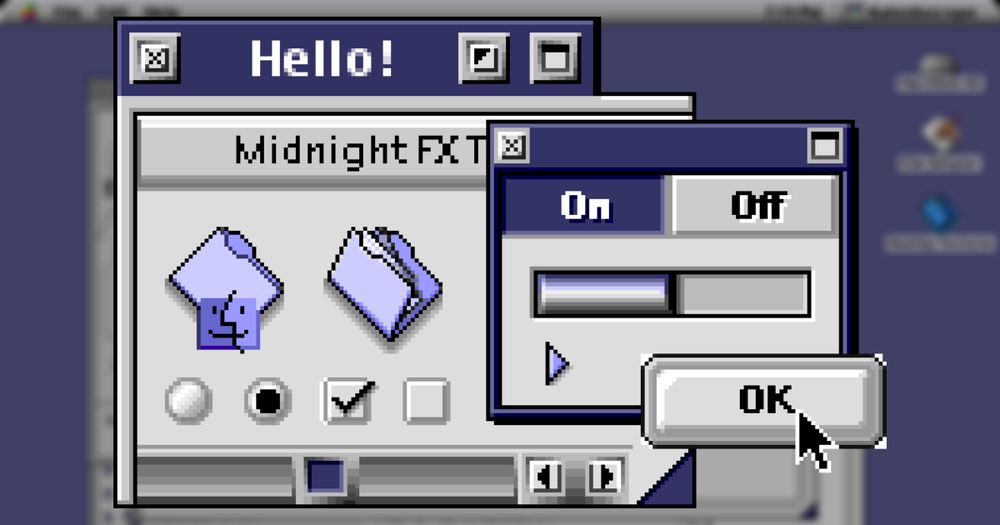 A preview of the Mac theme "Chameleon FX Midnight Type B" by "Chad Margetts"