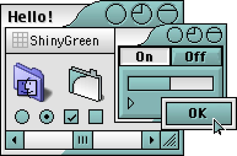 A preview of the Mac theme "Shiny Green" by "Erik Ekengren"