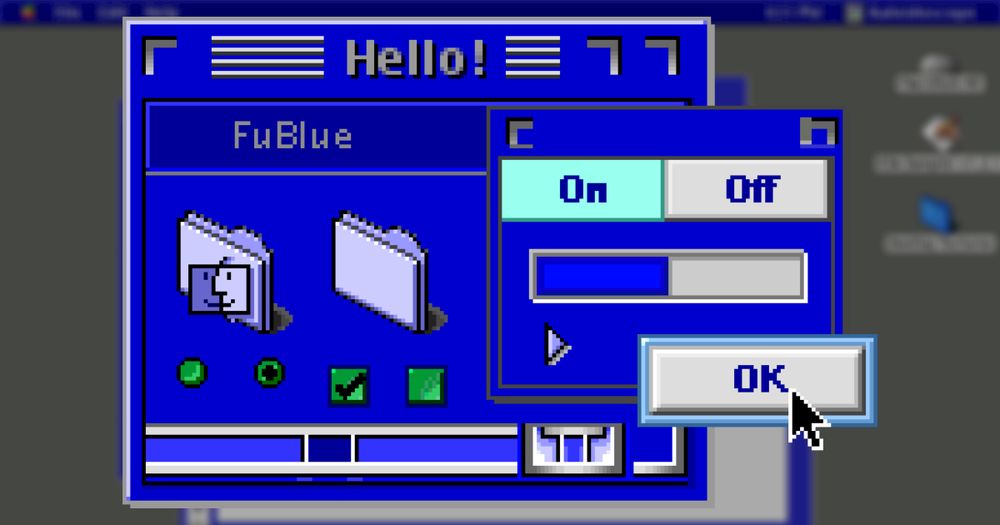 A preview of the Mac theme "FuBlue" by "Joel Kumlin"