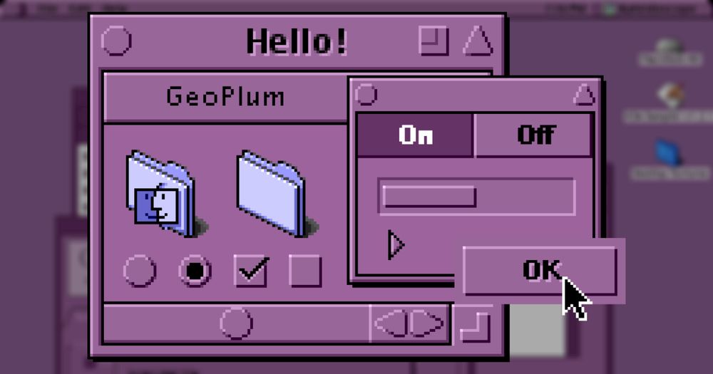 A preview of the Mac theme "GeoPlum" by "Jorge Salvador"