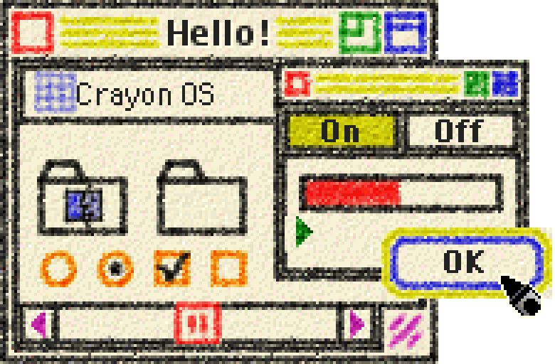 A preview of the Mac theme "Crayon OS" by "Karl von Laudermann"