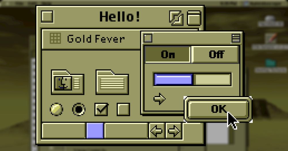 A preview of the Mac theme "Gold Fever" by "Michael Addison"
