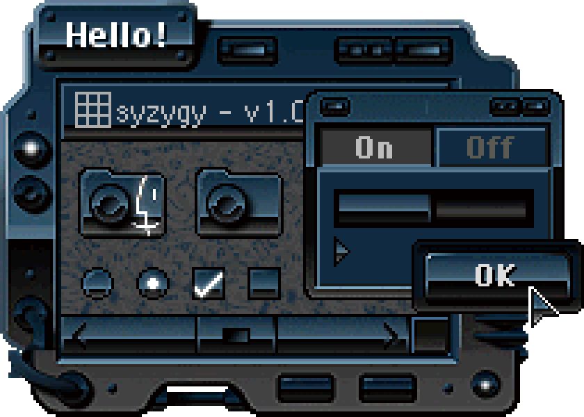 A preview of the Mac theme "syzygy" by "Robert Davis"