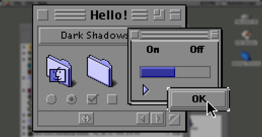 A preview of the Mac theme "Dark Shadows" by "Simon Lawson"