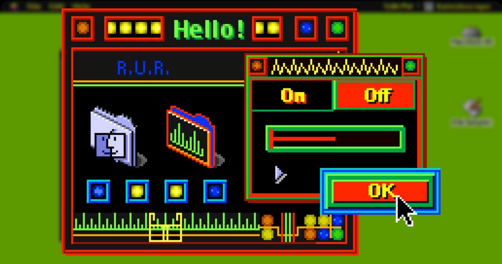 A preview of the Mac theme "R.U.R" by "Eric Baldwin"