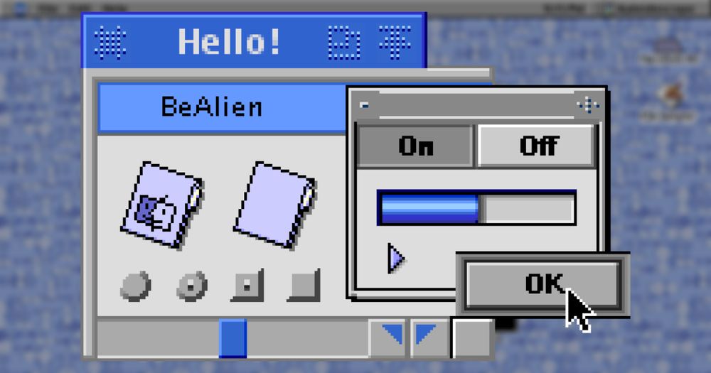 A preview of the Mac theme "BeAlien" by "Robert Cortez"