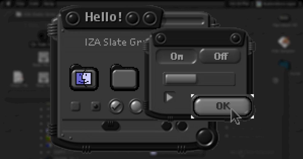 A preview of the Mac theme "IZA Slate Grey" by "Takashi Izawa"