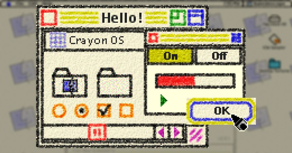 A preview of the Mac theme "Crayon OS" by "Karl von Laudermann"