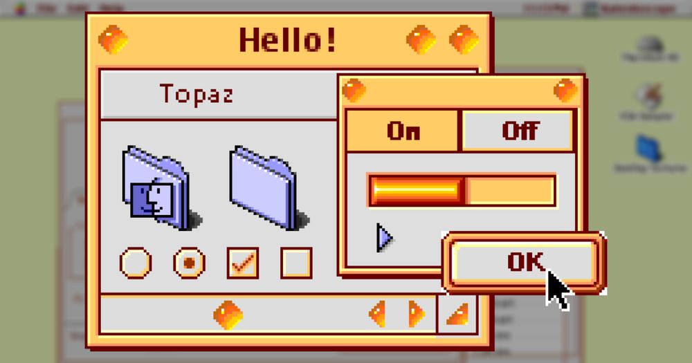 A preview of the Mac theme "Topaz" by "Taetia Zysshe"