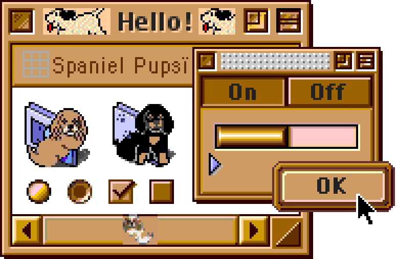 A preview of the Mac theme "Spaniel Pups" by "Ruth G."
