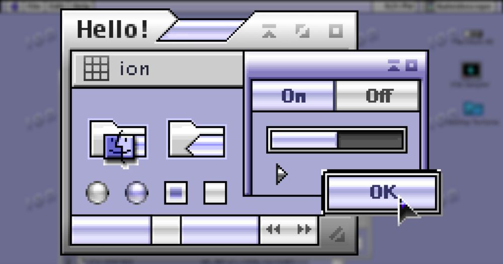A preview of the Mac theme "ION" by "Toren Valimir"