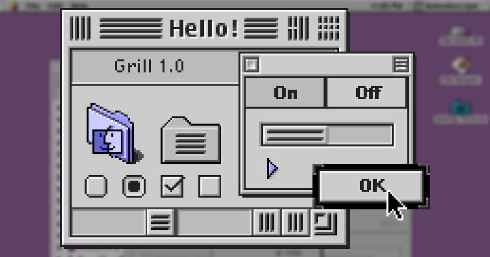 A preview of the Mac theme "Grill" by "Ed Latimer"