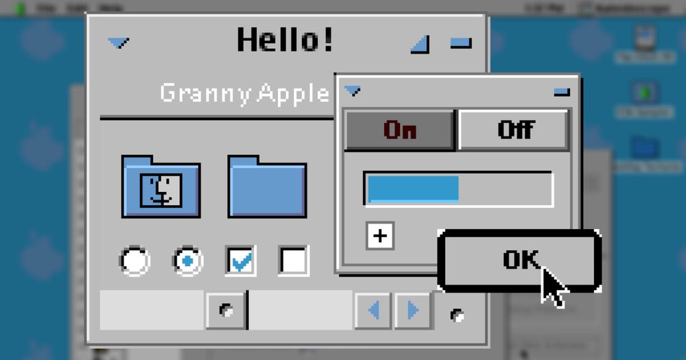 A preview of the Mac theme "Granny Apple" by "Milo Aukerman"