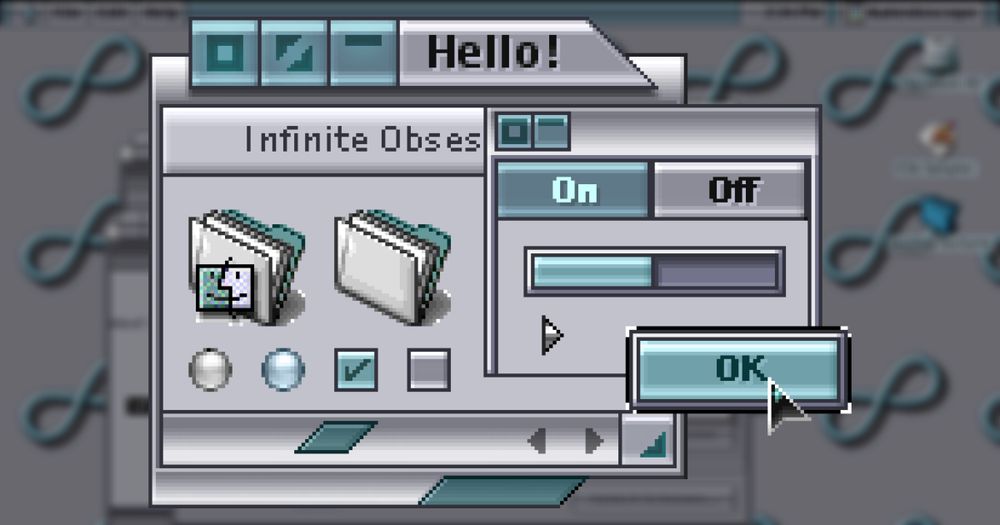 A preview of the Mac theme "Infinite Obsession" by "Toren Valimir"