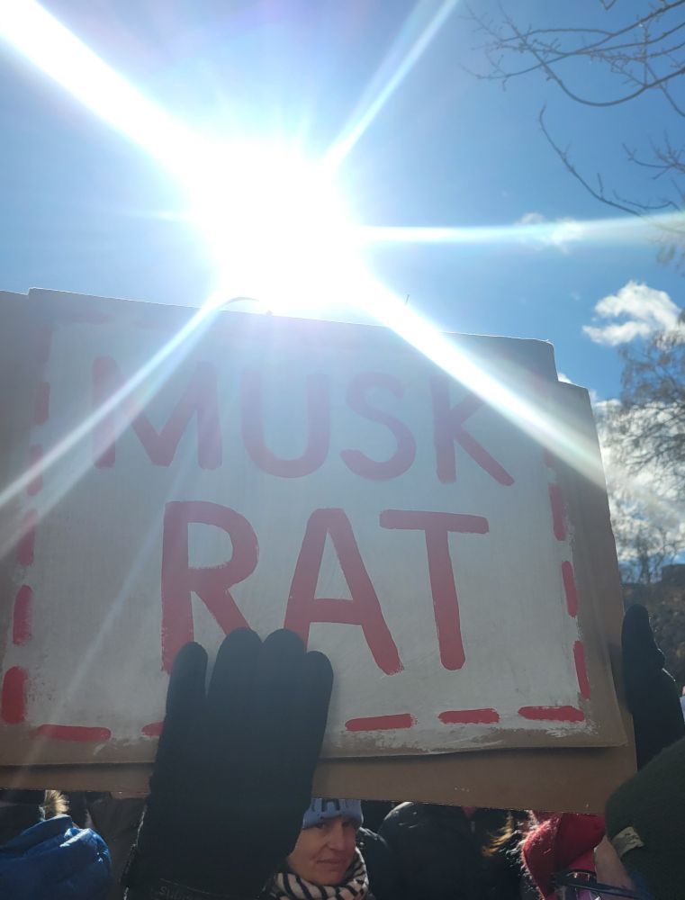 A sign that reads "MUSK RAT"