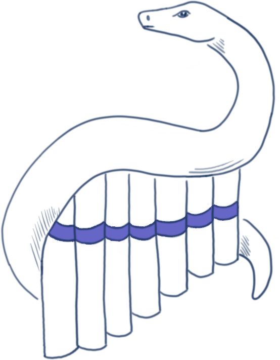 A snake wrapped around a panflute
