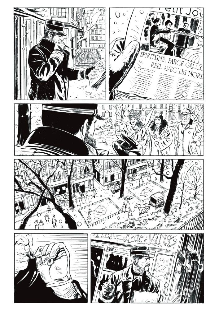 “19th century France, Second Empire, ruled by Napoleon III.Amid the rise of the occult, esotericism, and spiritualism, Joseph de Langue, a young man fresh out of the police academy, witnesses a murder for which he cannot find a rational explanation. His investigation will lead him into the depths of a darker, more dangerous, and more real world than it first appears”. Personal project.