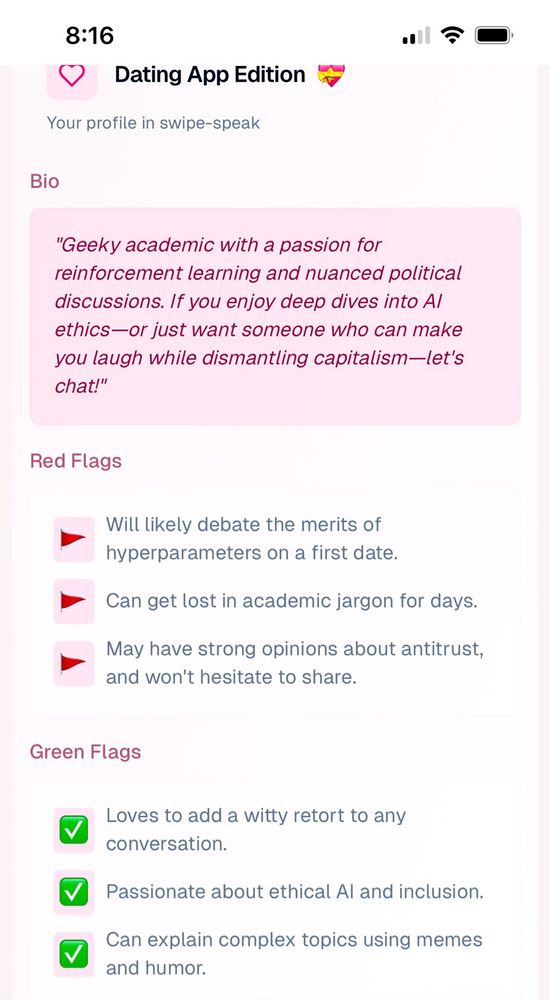 An AI generated data profile of me