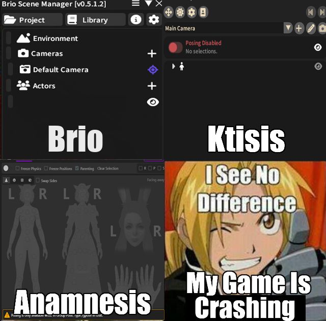 "Brio" "Ktisis" "Anamnesis"

I see no difference

my game is crashing