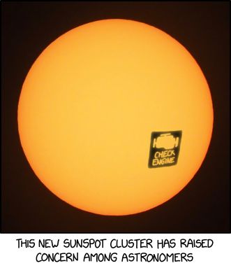 They say it's probably safe to keep orbiting for a while, but if it stays on or starts flashing we might have to call someone.