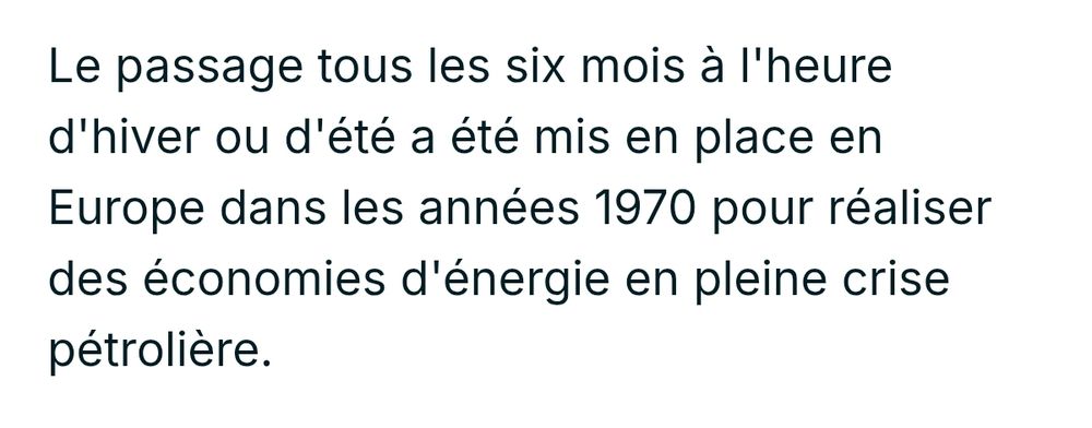 Le passage tous les six mois à I'heure d'hiver ou d'été a été mis en place en Europe dans les années 1970 pour réaliser des économies d'énergie en pleine crise pétrolière.