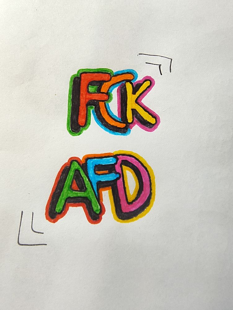 Graffiti auf Papier: FCK AFD