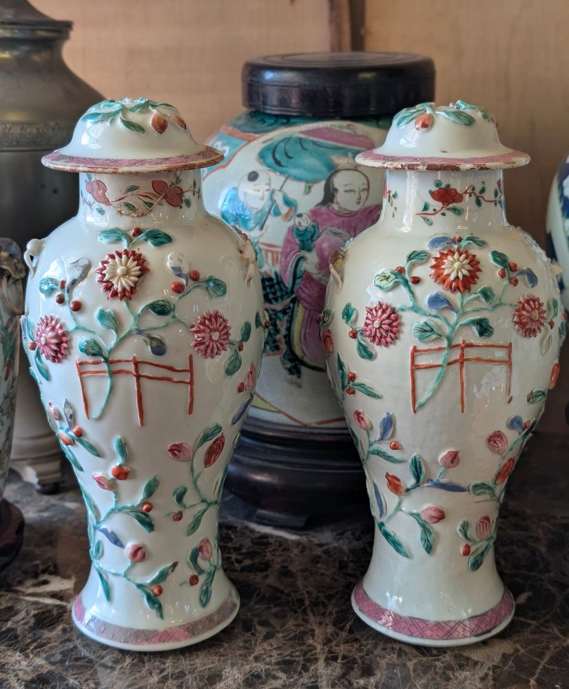 Chinese porcelain jars from the Yongzheng period. 