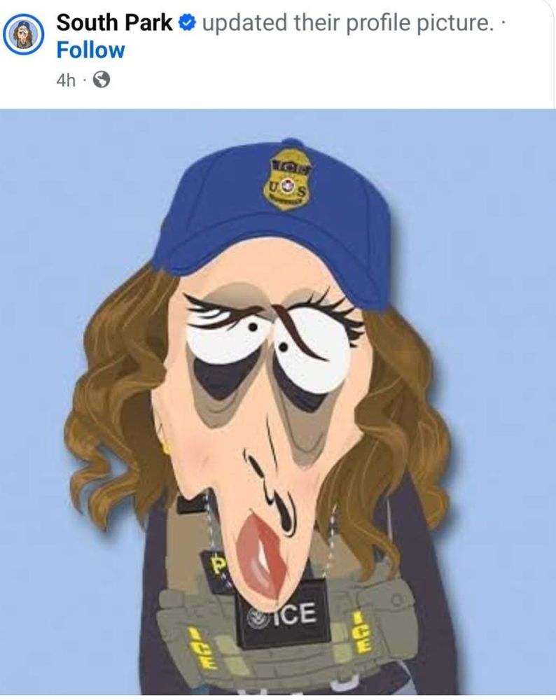 South Park updated its profile picture to a distorted pic of Kristi Noem’s face! 🤭