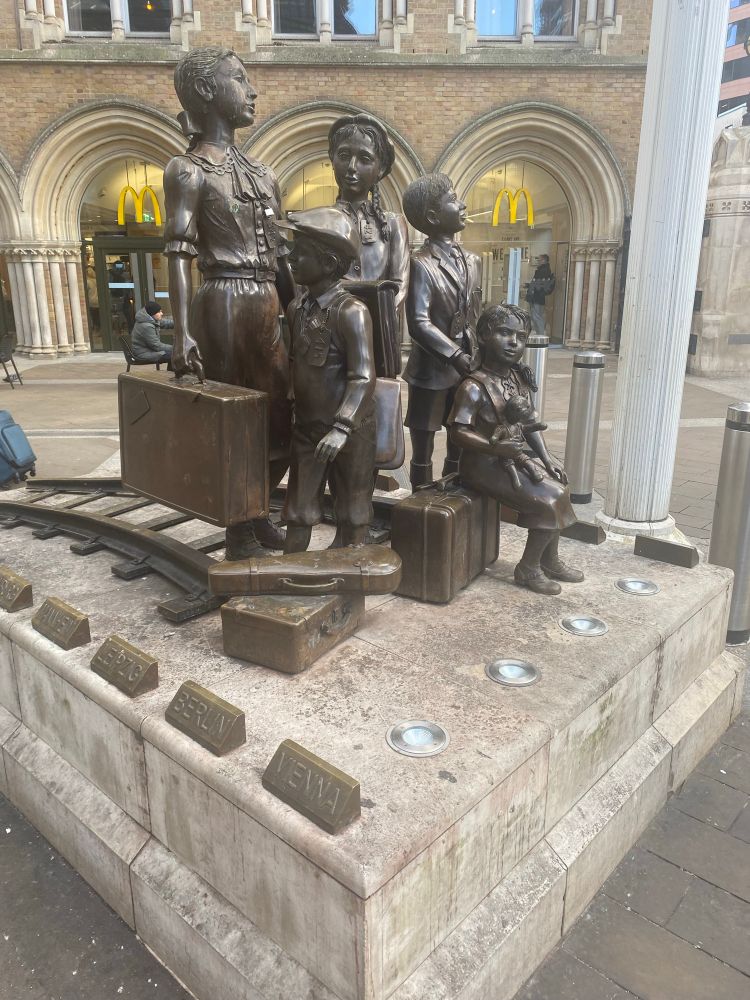 The memorial for the Kindertransport at Liverpool Street station, where most of the rescued children arrived. 
