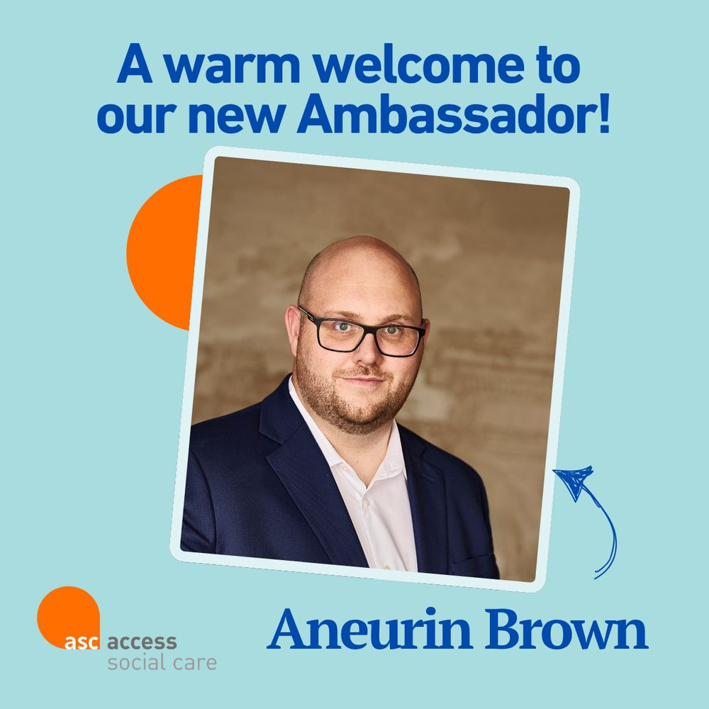 A photo of Aneurin Brown in a dark suit, with the text ' A warm welcome to our new Ambassador'.